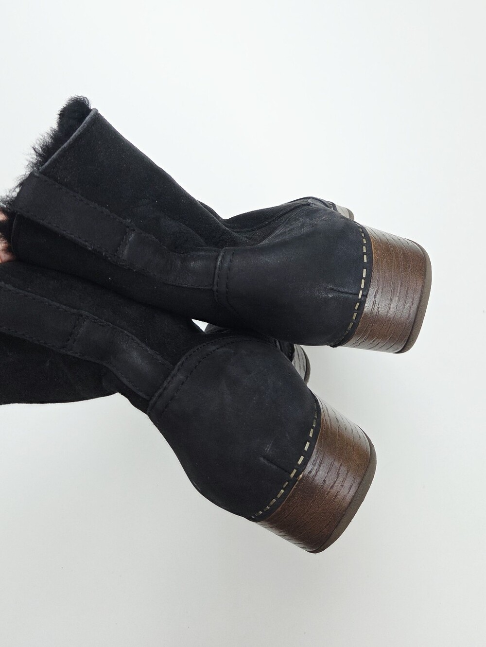 Dansko Bettie Bootie Shearling Nubuck Black Size 39 Boots - Picture 7 of 11